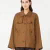 Wasserabweisende Twill-Jacke, tabakfarben