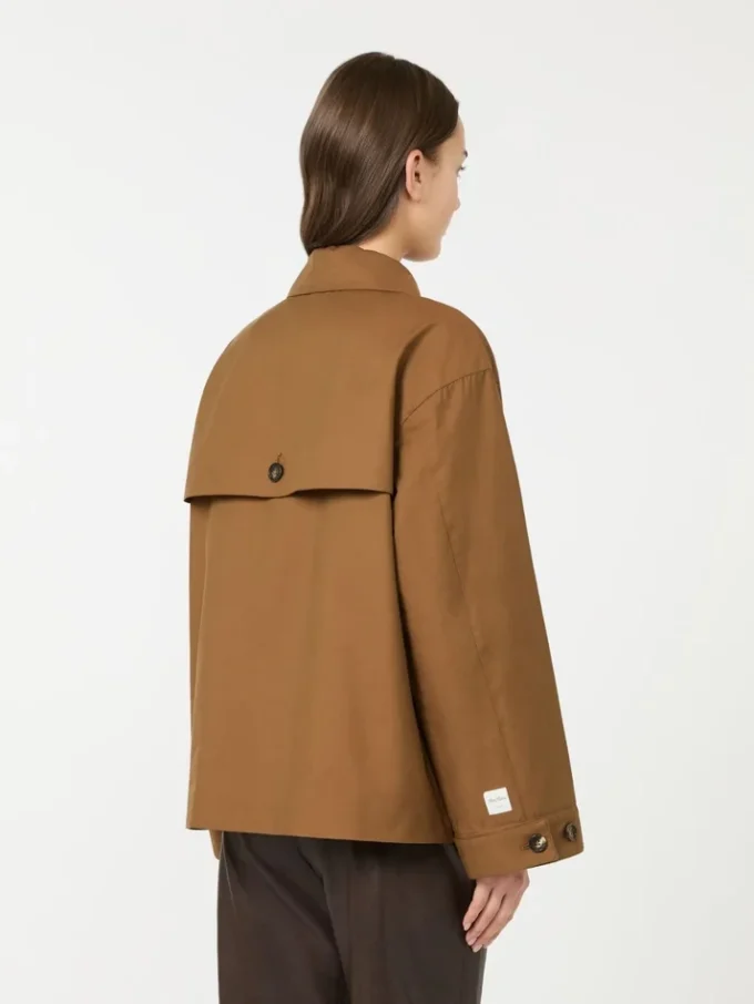 Wasserabweisende Twill-Jacke, tabakfarben