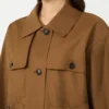 Wasserabweisende Twill-Jacke, tabakfarben