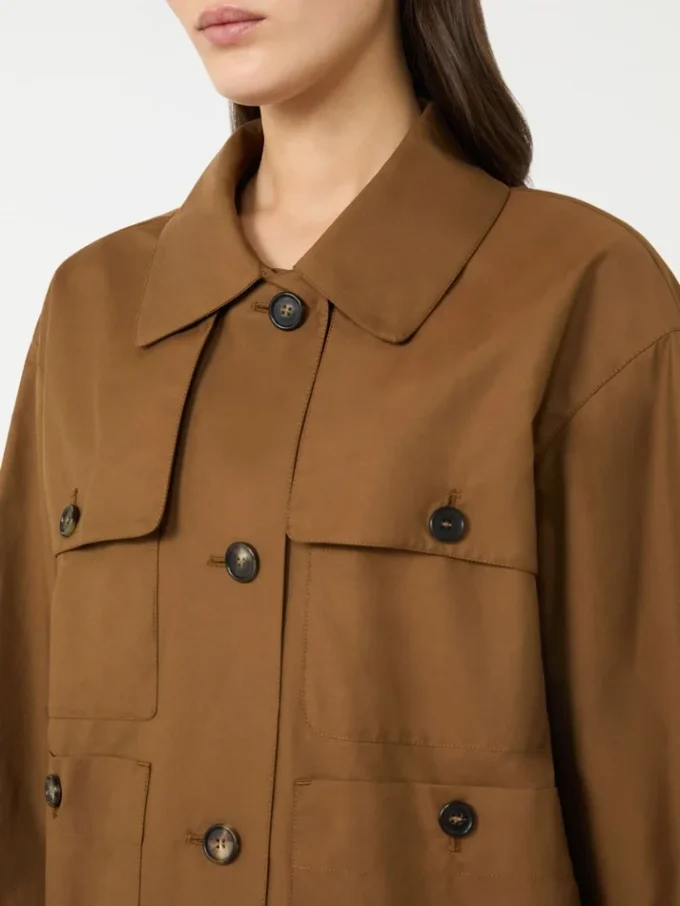 Wasserabweisende Twill-Jacke, tabakfarben