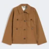 Wasserabweisende Twill-Jacke, tabakfarben