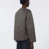 Wasserabweisende, wattierte Jacke aus Canvas, dunkelgrau