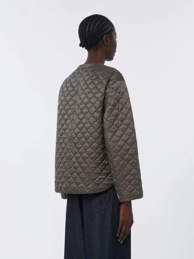 Wasserabweisende, wattierte Jacke aus Canvas, dunkelgrau