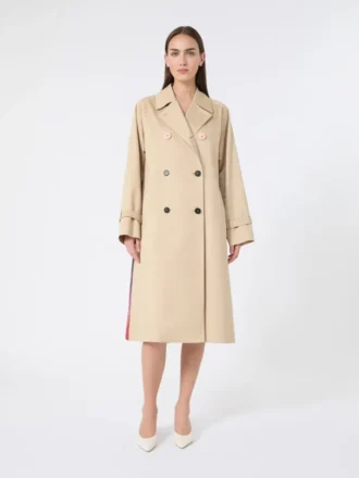 Wasserabweisender Gabardine-Trenchcoat mit Print, Pflaume Wasserabweisender Gabardine-Trenchcoat mit Print, Pflaume