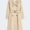 Wasserabweisender Gabardine-Trenchcoat mit Print, Pflaume Wasserabweisender Gabardine-Trenchcoat mit Print, Pflaume