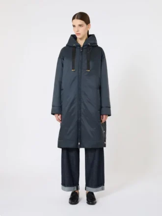 Wasserabweisender, gefütterter Parka aus Canvas, mitternachtsblau