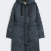 Wasserabweisender, gefütterter Parka aus Canvas, mitternachtsblau Wasserabweisender, gefütterter Parka aus Canvas, mitternachtsblau