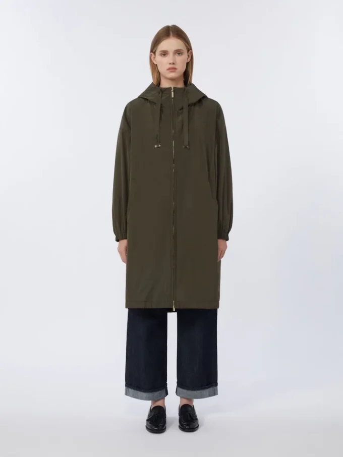 Wasserabweisender Parka aus Taft, grün Wasserabweisender Parka aus Taft, grün