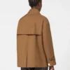Wasserabweisender Trenchcoat aus Baumwolle mit Zweireiher-Schlitz, tabakfarben