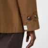 Wasserabweisender Trenchcoat aus Baumwolle mit Zweireiher-Schlitz, tabakfarben