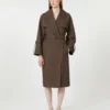 Wasserabweisender Trenchcoat aus Twill mit Gürtel, schokoladenbraun Wasserabweisender Trenchcoat aus Twill mit Gürtel, schokoladenbraun