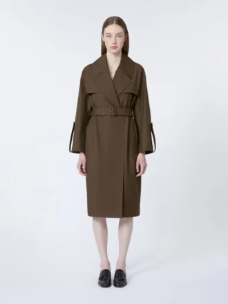Wasserabweisender Trenchcoat aus Twill mit Gürtel, schokoladenbraun Wasserabweisender Trenchcoat aus Twill mit Gürtel, schokoladenbraun