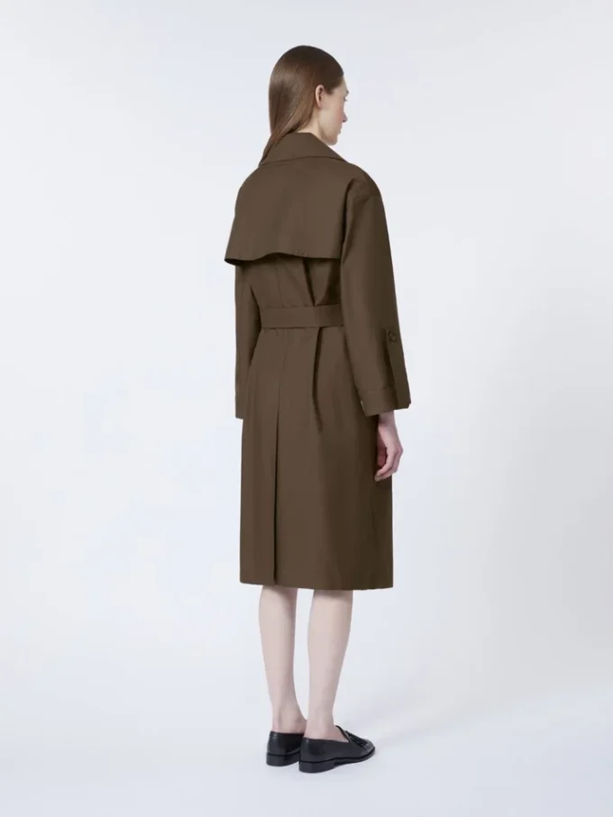 Wasserabweisender Trenchcoat aus Twill mit Gürtel, schokoladenbraun Wasserabweisender Trenchcoat aus Twill mit Gürtel, schokoladenbraun