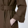 Wasserabweisender Trenchcoat aus Twill mit Gürtel, schokoladenbraun Wasserabweisender Trenchcoat aus Twill mit Gürtel, schokoladenbraun