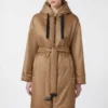 Wasserabweisender, wattierter Parka aus Canvas, kamelfarben Wasserabweisender, wattierter Parka aus Canvas, kamelfarben