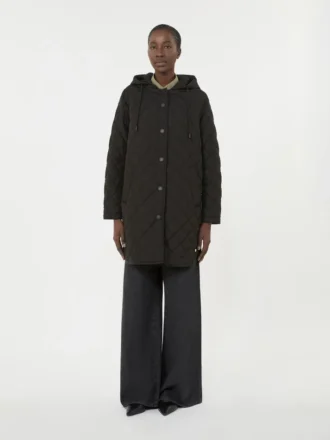 Wasserabweisender, wattierter Parka, schwarz