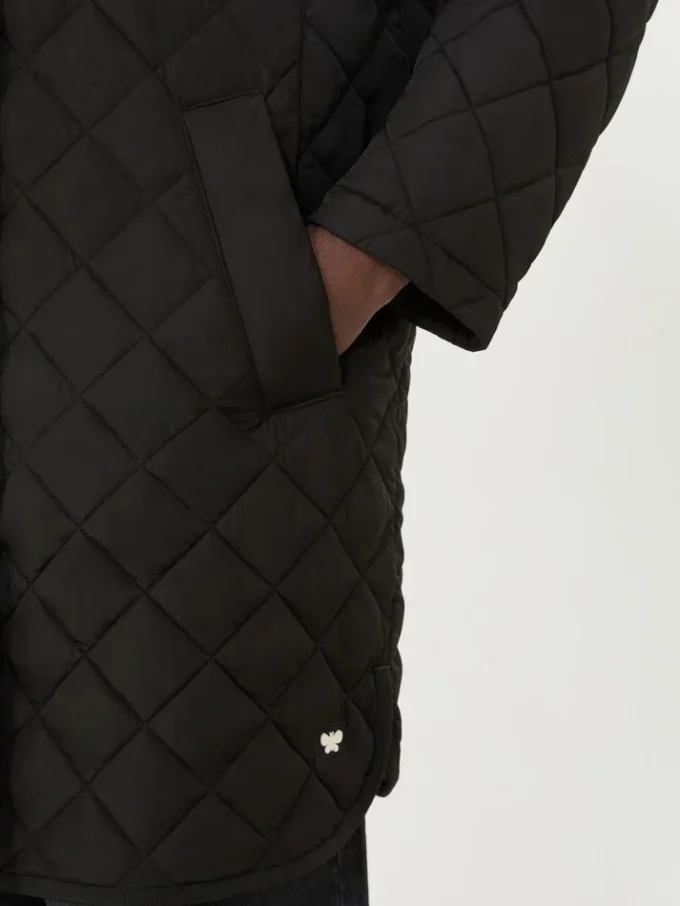 Wasserabweisender, wattierter Parka, schwarz
