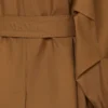 Wasserabweisender Zweireiher-Trenchcoat aus Twill, tabakfarben