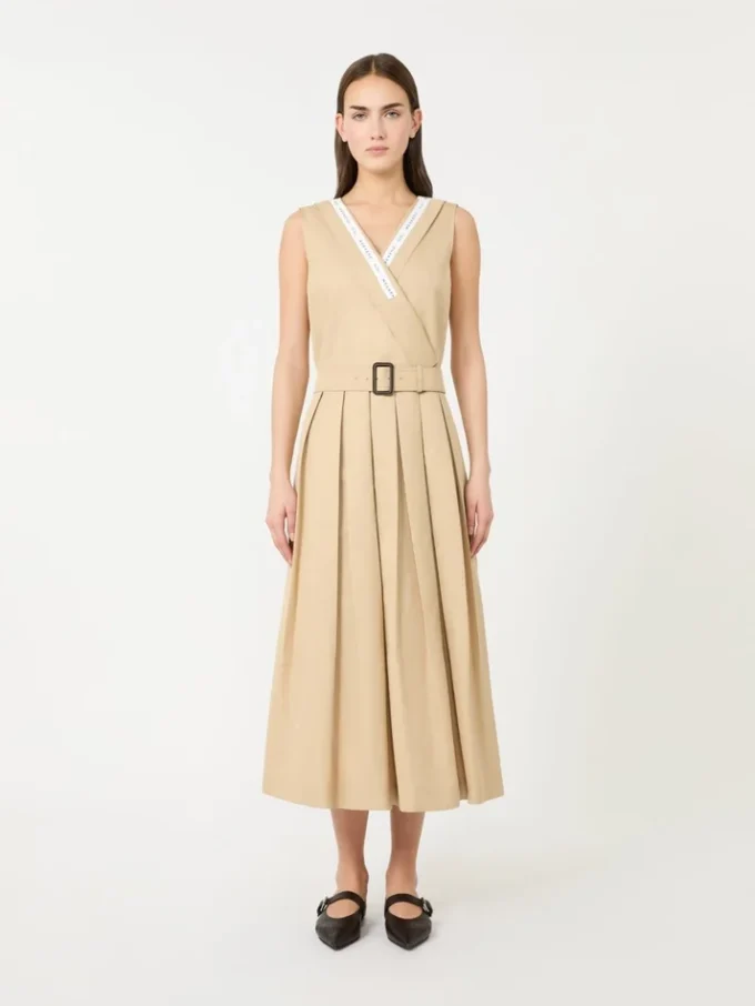 Wasserabweisendes Gabardine-Kleid, beige Wasserabweisendes Gabardine-Kleid, beige