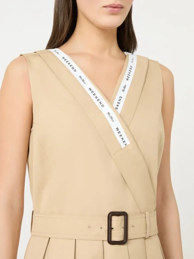Wasserabweisendes Gabardine-Kleid, beige Wasserabweisendes Gabardine-Kleid, beige