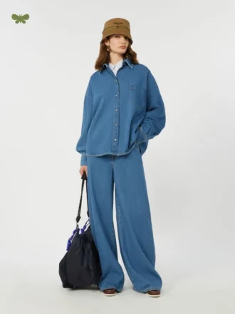 Weiche Jeans aus Baumwoll-Denim, marineblau