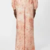 Weit geschnittene bedruckte Seidenhose, rosa Weit geschnittene bedruckte Seidenhose, rosa