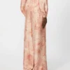 Weit geschnittene bedruckte Seidenhose, rosa Weit geschnittene bedruckte Seidenhose, rosa