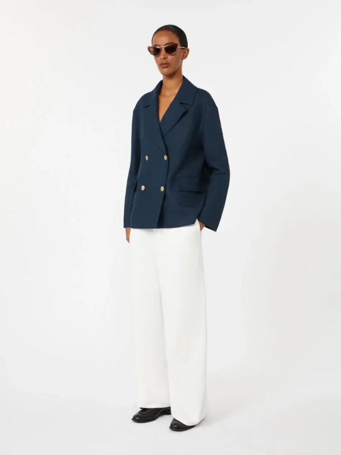 Zweireihige Leinenjacke, mitternachtsblau Zweireihige Leinenjacke, mitternachtsblau