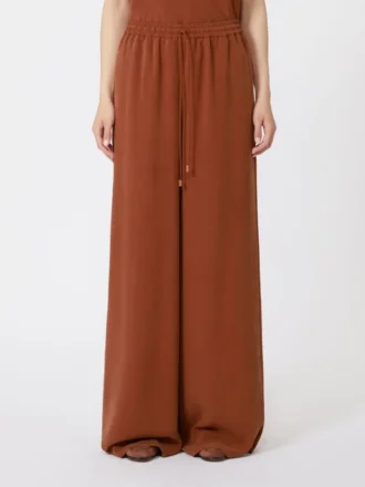 Weit geschnittene Hose aus gewaschener Seide, Terrakotta