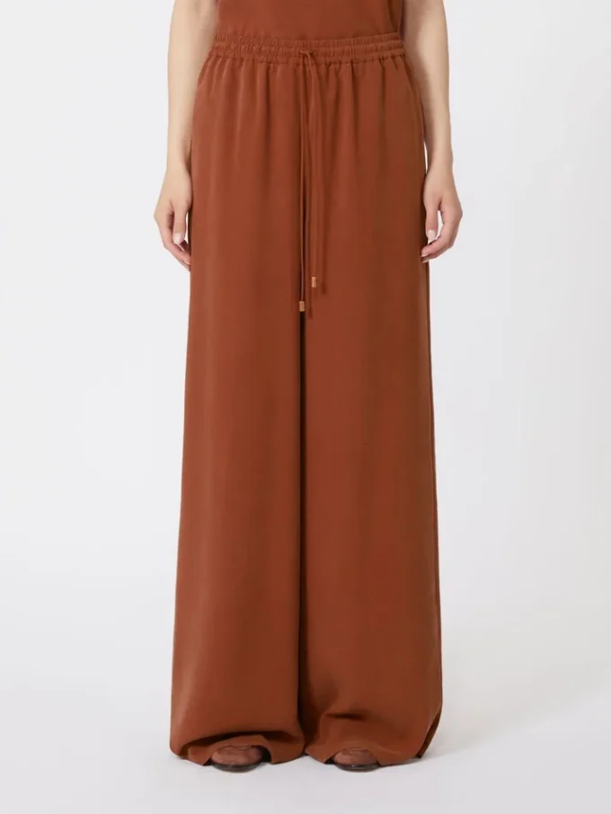 Weit geschnittene Hose aus gewaschener Seide, Terrakotta Weit geschnittene Hose aus gewaschener Seide, Terrakotta