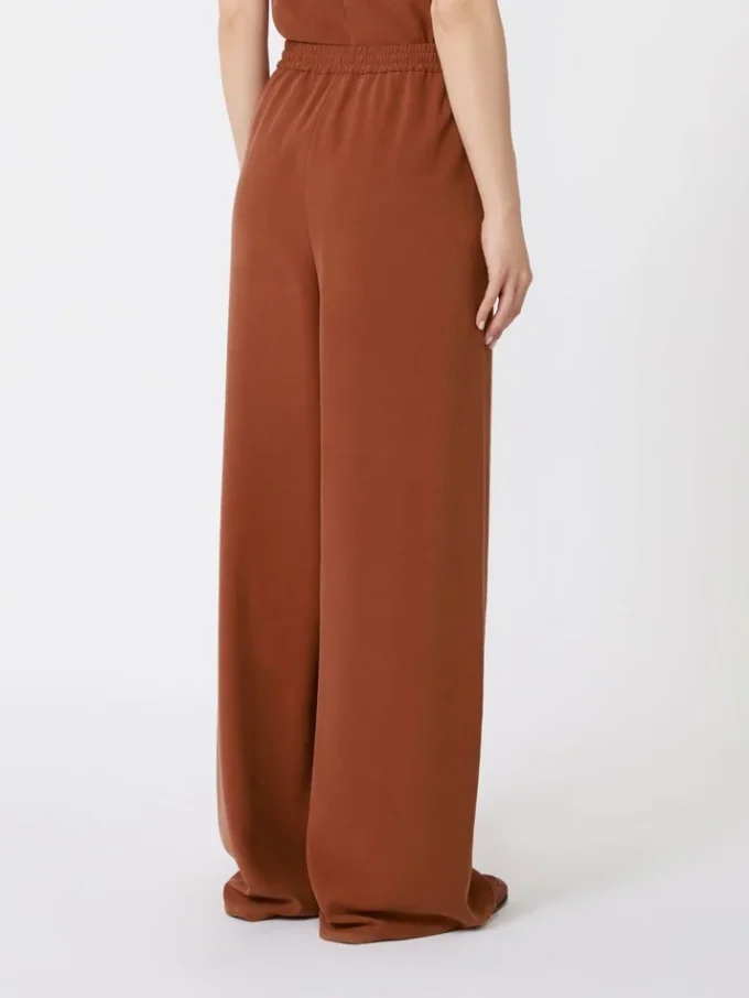 Weit geschnittene Hose aus gewaschener Seide, Terrakotta Weit geschnittene Hose aus gewaschener Seide, Terrakotta