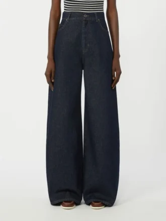 Weit geschnittene Jeans aus Baumwoll-Denim, marineblau