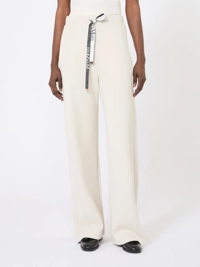 Weit geschnittene Jerseyhose, Ecru Weit geschnittene Jerseyhose, Ecru