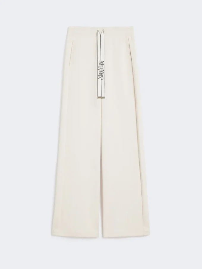 Weit geschnittene Jerseyhose, Ecru Weit geschnittene Jerseyhose, Ecru