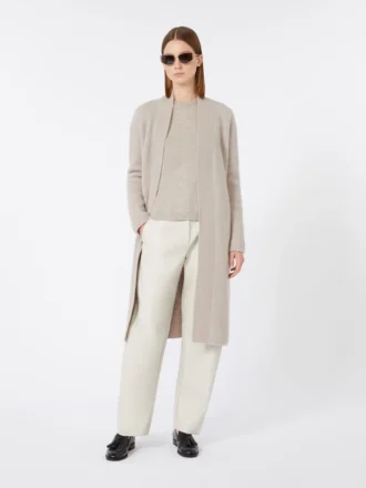 Weit geschnittener Pullover aus Wolle und Kaschmir, beige