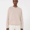 Weit geschnittener Pullover aus Wolle und Kaschmir, puderfarben Weit geschnittener Pullover aus Wolle und Kaschmir, puderfarben