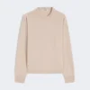 Weit geschnittener Pullover aus Wolle und Kaschmir, puderfarben Weit geschnittener Pullover aus Wolle und Kaschmir, puderfarben