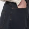 Weite Hose aus Baumwollsatin, marineblau Weite Hose aus Baumwollsatin, marineblau