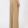 Weite Hose aus Wolle und Seidenpopeline, kamelfarben Weite Hose aus Wolle und Seidenpopeline, kamelfarben