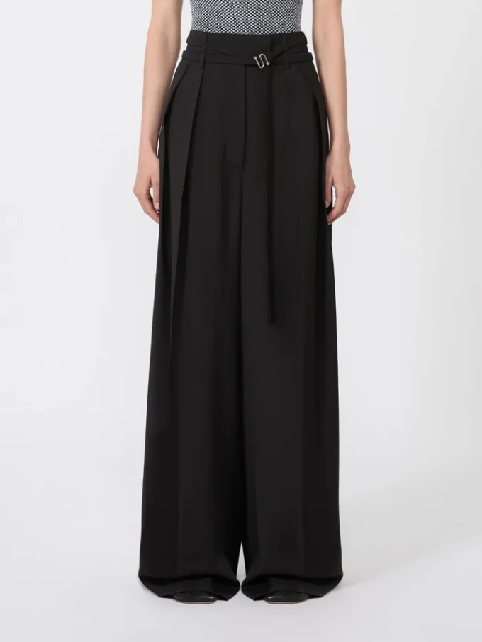 Weite Stretch-Wollhose, schwarz Weite Stretch-Wollhose, schwarz