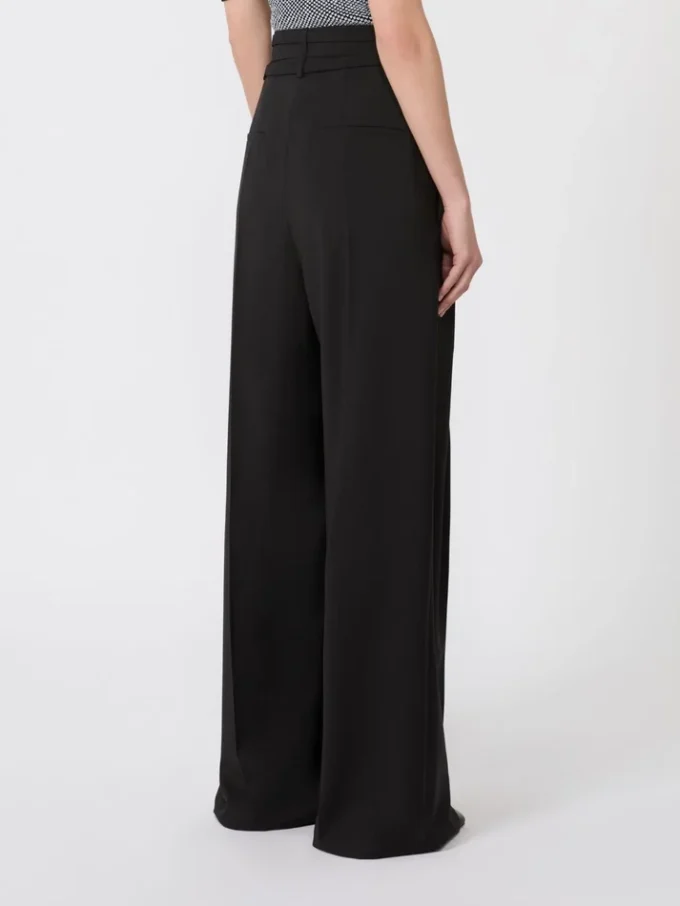Weite Stretch-Wollhose, schwarz Weite Stretch-Wollhose, schwarz