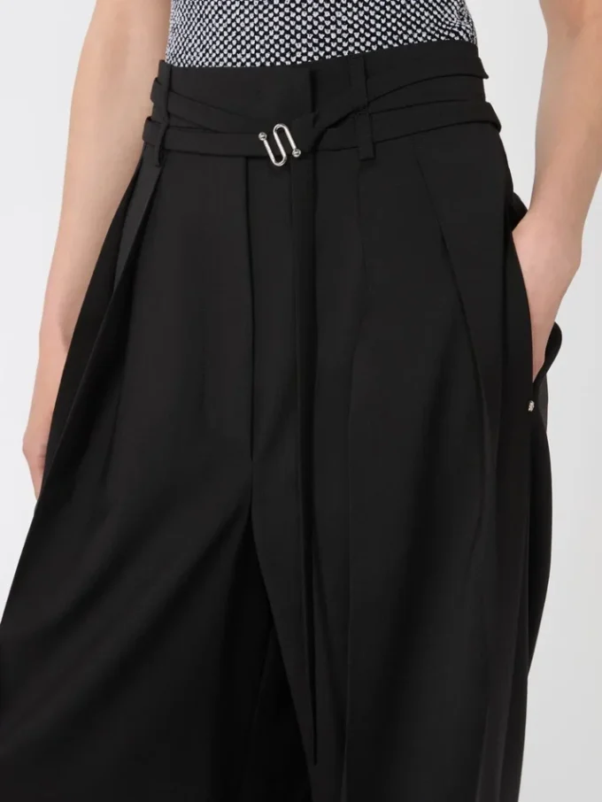 Weite Stretch-Wollhose, schwarz Weite Stretch-Wollhose, schwarz