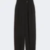 Weite Stretch-Wollhose, schwarz Weite Stretch-Wollhose, schwarz