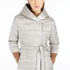 Wendbare Daunenjacke aus wasserabweisendem Satin, elfenbeinfarben Wendbare Daunenjacke aus wasserabweisendem Satin, elfenbeinfarben