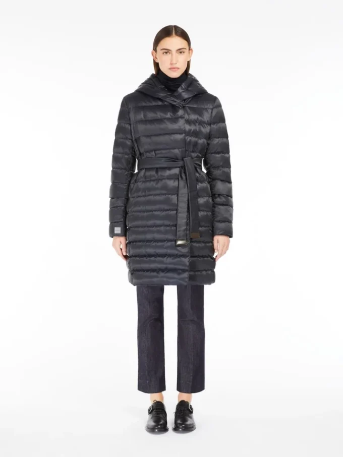 Wendbare Daunenjacke aus wasserabweisendem Satin, mitternachtsblau