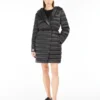 Wendbare Daunenjacke aus wasserabweisendem Satin, schwarz