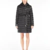 Wendbare Daunenjacke aus wasserabweisendem Satin, schwarz
