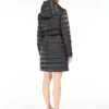 Wendbare Daunenjacke aus wasserabweisendem Satin, schwarz