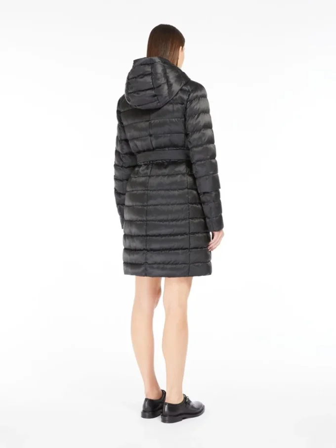 Wendbare Daunenjacke aus wasserabweisendem Satin, schwarz
