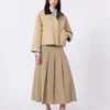 Wendbare, wattierte Jacke aus wasserabweisendem Stoff, beige Wendbare, wattierte Jacke aus wasserabweisendem Stoff, beige